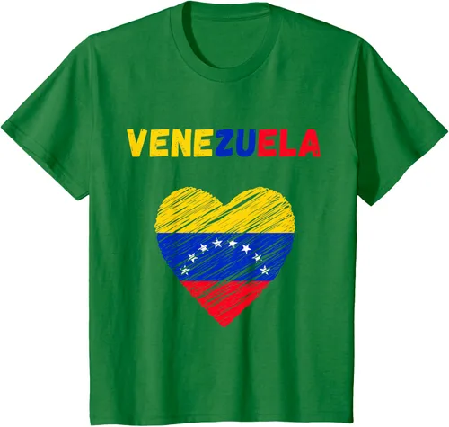 Miniatura 56 de Camiseta con la bandera venezolana con corazón de Venezuela, Negro