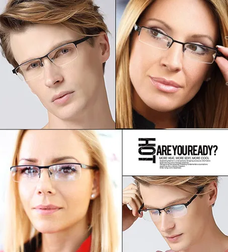 Miniatura 5 de ALWAYSUV Lentes de distancia con montura rectangular TR90 para hombres y mujeres, retro, miopía, miopía, 1.0