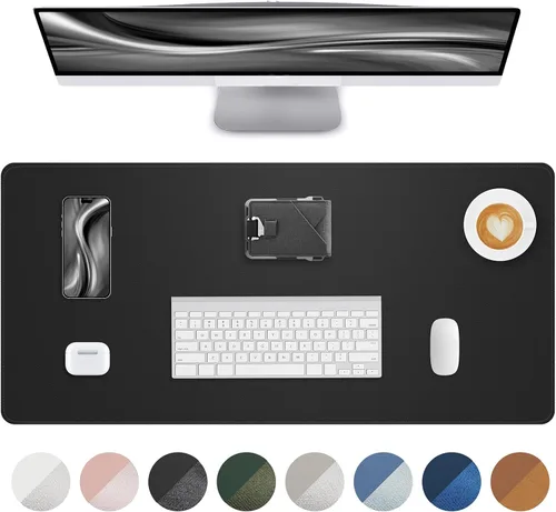 Miniatura 47 de Tapete protector para escritorio y mouse, antideslizante, de piel sintética, tapete impermeable de escritura para laptop, para oficina y hogar