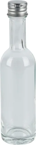 Miniatura 3 de Mini botella de licor de 1.7 fl oz (1.7oz) con tapa a prueba de fugas y sello termorretráctil, tapas de aluminio plateado, paquete de 24