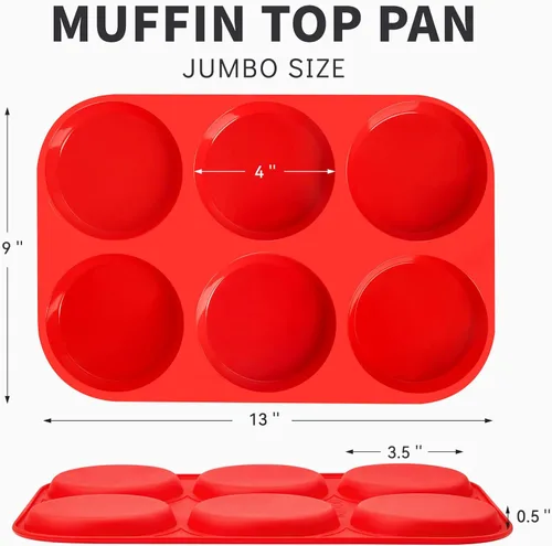 Miniatura 2 de Puyeipt Moldes de silicona para huevos de 4 pulgadas para sándwiches de desayuno, paquete de 2 moldes de tamaño jumbo para magdalenas, moldes