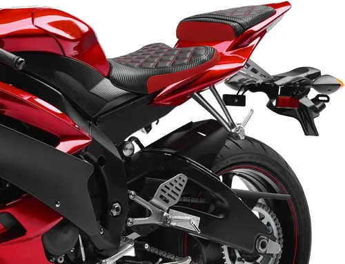 Miniatura 3 de TCT-MOTORPARTS Fundas de asiento delantero y trasero de motocicleta para Yamaha YZFR6 YZF R6 YZF-R6 2006-2007 (negro y rojo #1)