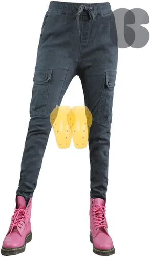 Miniatura 7 de Pantalones de motocicleta para mujer, leggings con relleno extraíble, detalles de bolsillo grande para aventura (color negro, talla: XXS)