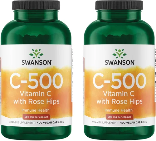 Miniatura 8 de Swanson Vitamina C con escaramujos 500 miligramos 400 cápsulas (paquete de 1)