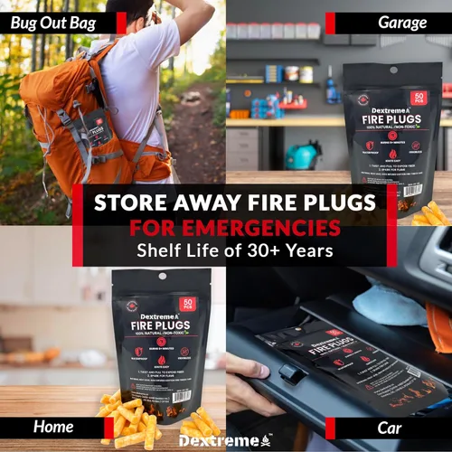Miniatura 5 de Dextreme Enchufes de fuego impermeables para fogatas, emergencias, supervivencia, hogueras, parrillas 5+ minutos de combustión Todo natural