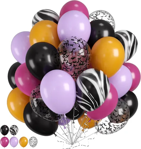 Miniatura 30 de Globos Rojos Negros Amarillos, 60pcs Globos Negros Borgoña Dorados, Globos Amarillos Granate Globos Rojos Negros Dorados con Confeti Para Cumpleaños