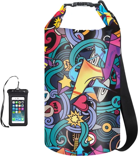 Miniatura 15 de OMGear - Bolsa seca impermeable y bolsa para teléfono, bolsa flotante de 40L/30L/20L/10L/5L para kayak, navegación, actividades al aire libre verde
