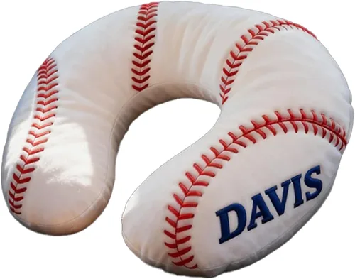 Miniatura 21 de Almohada de béisbol personalizada con monograma con nombre personalizado de letras de béisbol para abrazar, almohadas decorativas de Navidad, cojín