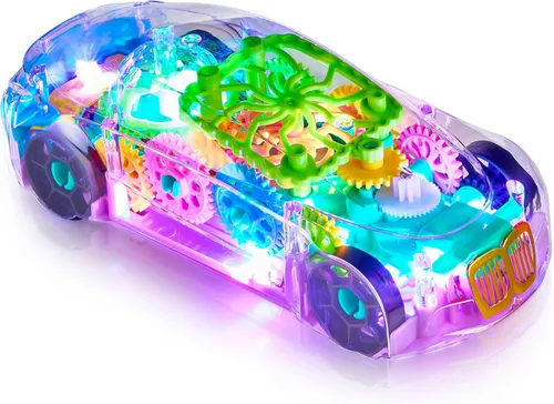 Playbees Juguete de coche transparente iluminado, juguetes para niños autistas de 3 a 5 años, juguete sensorial para niños con autismo, juguetes