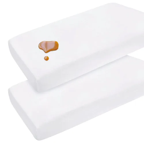 Miniatura 12 de Sábanas de viaje para cuna de algodón para guayaba, loto de guayaba, cuna de viaje Dream on Me y colchón ligero de viaje de 42 x 24 pulgadas, sábana