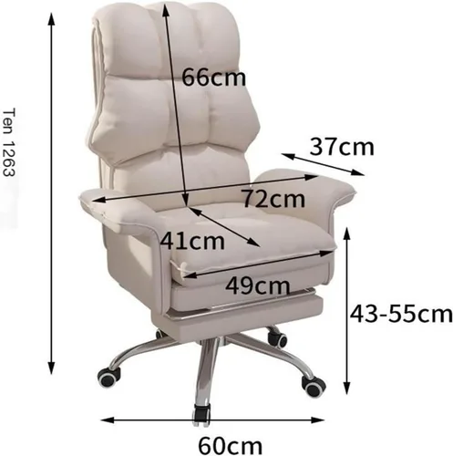 Miniatura 7 de Swivel Office Chair with Footrest, Executive High Back Reclinable PU Leather Computer Desk Comfortable Lift Gaming Chair for Home and Office