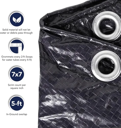 Miniatura 3 de Funda para piscina rectangular de tierra Defender, 8 años, Azul marino oscuro