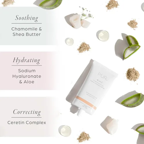 Miniatura 4 de PÜR MINERALS 4-in-1 Tinted Moisturizer With SPF 20 - Hydrating Face Moisturizer, Primer, & Foundation With Shea Butter, Aloe Vera & Vitamin B3