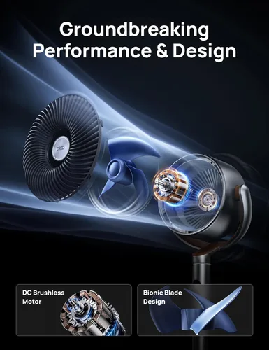 Miniatura 6 de Dreo - Ventilador de pie, oscilación inteligente de 120°+120°, ventiladores de piso con control Wi-Fi/por voz, ventilador de 90 pies