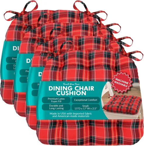 Miniatura 23 de Barnett Home Decor Almohadillas para silla de comedor con lazos - Bethanne Azul Floral Tamaño Mediano 16.5 x 18 - Cojines para silla Windsor
