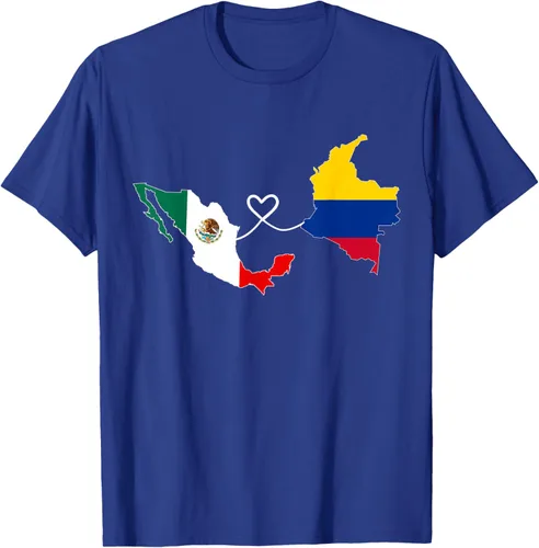 Miniatura 22 de Camiseta Half Colombian Half Mexican Flag Map DNA Mexico Colombia