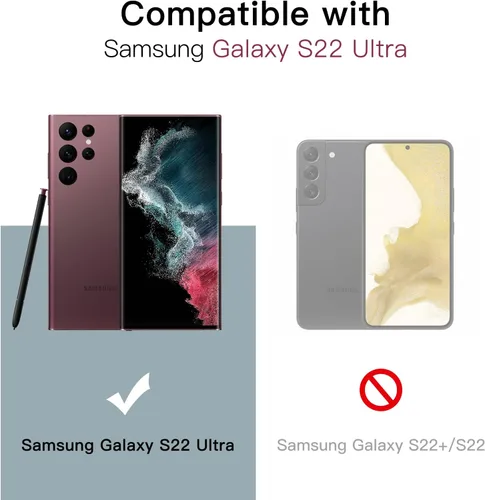 Miniatura 2 de JETech Protector de lente de cámara para Samsung Galaxy S22 Ultra 5G de 6.8 pulgadas, cubierta de anillo individual de metal de vidrio templado 9H