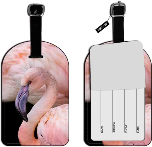 Orgulloso Flamingo Maleta Bolsa de identificación de equipaje Conjunto de etiquetas de equipaje de mano Etiqueta de equipaje de mano Etiqueta de
