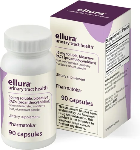 ellura 36 mg de PAC solubles y bioactivos respaldados clínicamente – Extracto de jugo de fruta de arándano 100% concentrado, para la salud del