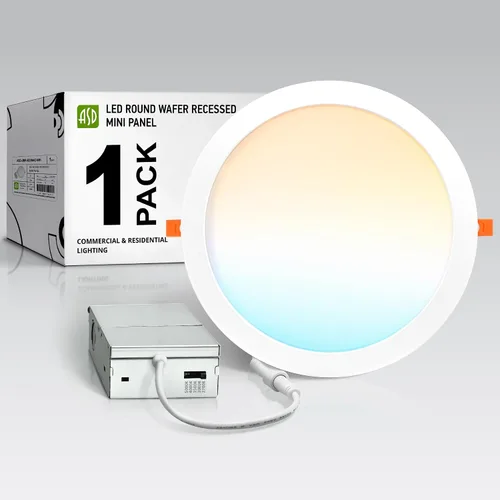 Miniatura 18 de ASD Paquete de 6 luces LED empotrables de 4 pulgadas, 12 W, 5 CCT 2700K-5000K CRI90+, luces de techo regulables ultrafinas con clasificación IC