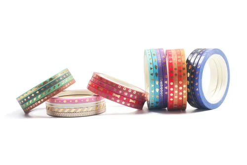 Miniatura 5 de Yubbaex - Juego de 24 rollos de cinta Washi delgada con impresión de lámina dorada, cintas decorativas para manualidades, diarios, planificadores