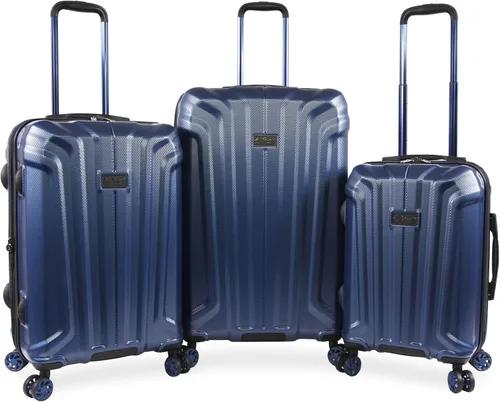 Original Penguin Gibson - Juego de maleta expandible de 3 piezas con ruedas giratorias, color azul metálico, Azul metálico, Gibson - Juego de 3