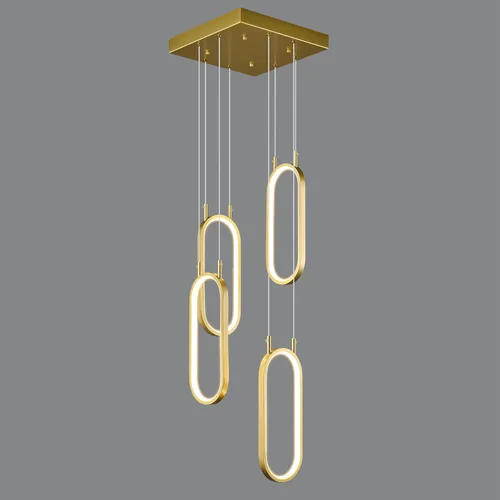 Miniatura 10 de Lámpara colgante de cocina moderna con 2 anillos, lámpara colgante ovalada para cocina, isla, dormitorio, sala de estar, comedor