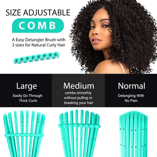 Miniatura 4 de Juego de 2 cepillos para el cabello, cepillos para el cabello para mujeres, hombres y niños, para cabello húmedo y seco, rizado, grueso, fino, Verde
