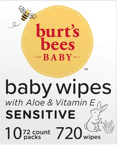 Miniatura 21 de Burt's Bees Toallitas para bebés, sin perfume naturales para pieles sensibles con aloe y vitamina E - 72 toallitas para bebés - Paquete de 10