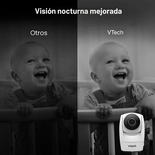 Miniatura 8 de VTech Monitor inteligente WiFi para bebés: mira a tu bebé en casa o desde cualquier lugar, aplicación gratuita, cámara de 1080p, pantalla de 5