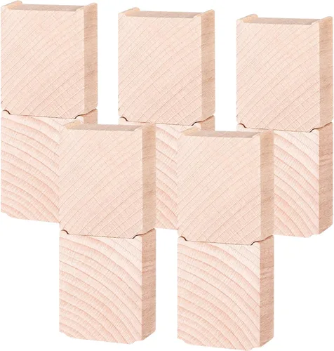 Hiboom 8 piezas de elevadores de madera para vías de tren, accesorios de madera elevados, bloques de soporte de tren de madera para puentes de