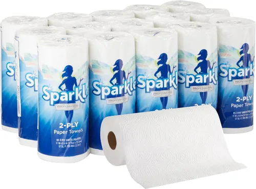 Georgia-Pacific Sparkle 2717714 - Toallas de papel perforadas de 2 capas de GP PRO (Georgia-Pacific), color blanco, 85 hojas por rollo, 15 rollos