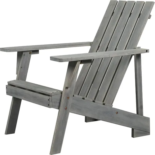 Miniatura 8 de JONATHAN Y Irving PAT1001D - Silla Adirondack de madera de acacia maciza, resistente a la intemperie, para jardín, terraza y hoguera, acabado negro