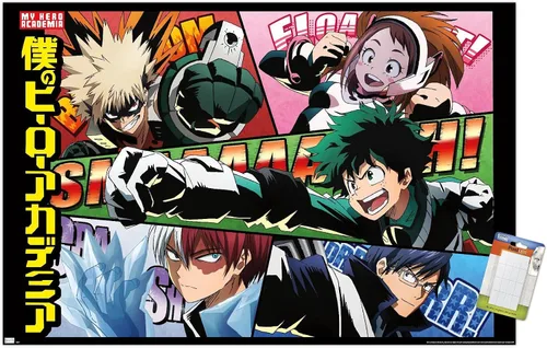 Miniatura 12 de Trends International My Hero Academia - Póster de pared de cómic, 14.72 x 22.37 pulgadas, versión enmarcada de madera de granero