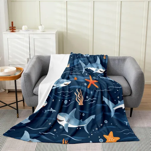 Miniatura 43 de Erosebridal Hammerhead Shark Flannel Blanket 40x50 Marine Life Fuzzy Plush Throw for Sofa Couch Hammerhead Shark Lover Gifts Ocean Sealife Fleece