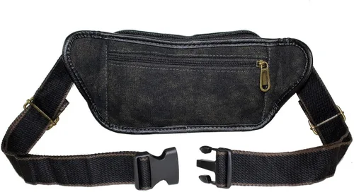 Miniatura 7 de Riñonera al aire libre Riñonera de lona Denim 5XL Cinturón de cintura para hombres y mujeres Bolsa de cadera, negro 1106L, Extragrande, Riñonera
