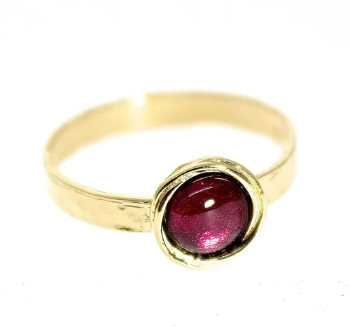 Miniatura 26 de Anillo de oro de piedras preciosas, anillo de piedra chapada en oro de 14 quilates, anillo de piedra apilable, anillo de oro de piedra pequeña