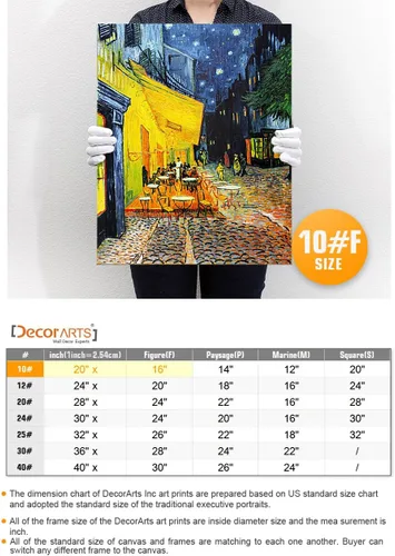 Miniatura 6 de DECORARTS - Serie de pinturas enmarcadas de Vincent Van Gogh (favoritos) – impresión giclée de arte en lienzo.