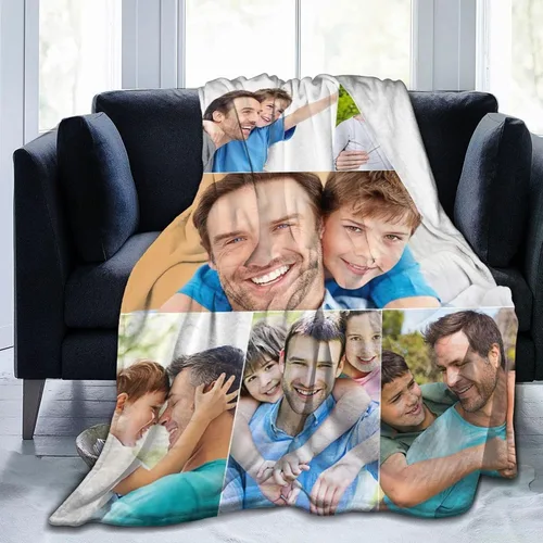 Miniatura 8 de QETXVI Manta personalizada con fotos, texto, manta personalizada de franela para regalos de cumpleaños de adultos y niños, Navidad, Halloween