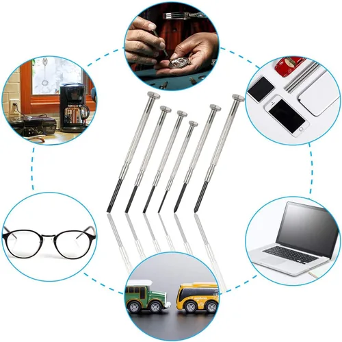 Miniatura 6 de NSZETZ Juego de 6 destornilladores mini, pequeño kit de herramientas de reparación profesional con 6 tamaños diferentes de destornilladores
