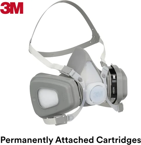 Miniatura 3 de 3M Respirador desechable de media cara, vapor orgánico, aprobado por NIOSH, ligero, premontado, sin mantenimiento