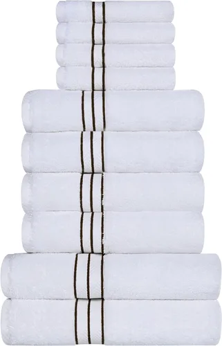 Miniatura 27 de Juego de toallas de baño de algodón turco ultra suave de Superior, juego de 2 piezas, toallas para la ducha, baño, artículos esenciales para el Latte