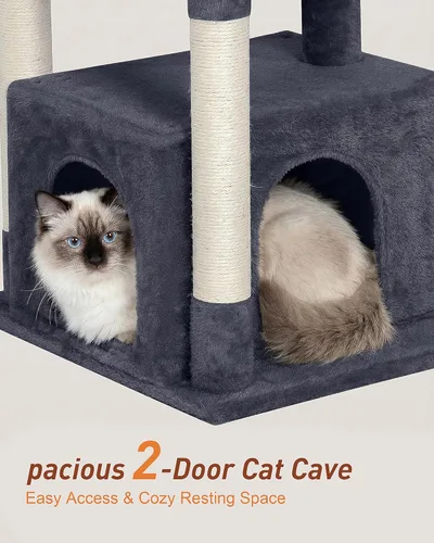 Miniatura 3 de Árbol para gatos grandes, 19 x 15.8 pulgadas, percha grande para gatos adultos, torre para gatos de 23.6 pulgadas con poste rascador, condominio