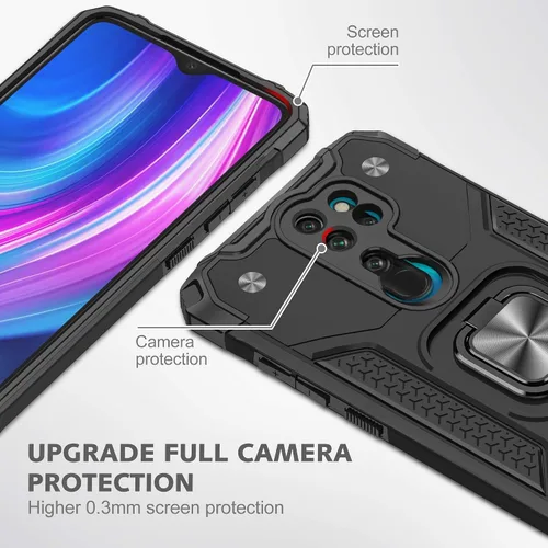 Miniatura 7 de Asuwish Funda de teléfono para Xiaomi Redmi Note 8 Pro con protector de pantalla de vidrio templado y soporte de anillo soporte delgado híbrido