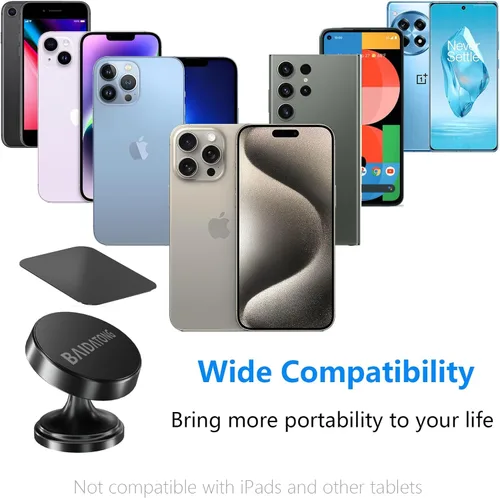 Miniatura 6 de Paquete de 2 soportes magnéticos para teléfono para automóvil, soportes magnéticos [4 placas] para soportes de teléfono de automóvil para tu