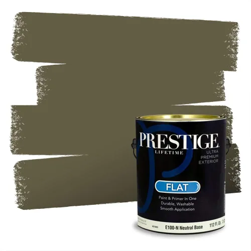 Miniatura 249 de Prestige Paints - Pintura exterior e imprimación en uno, 1 galón, plano, compatibilidad comparable con el color menta «Whipped Mint» de Behr
