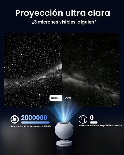 Miniatura 2 de POCOCO Proyector de Estrellas Galaxy para dormitorio con discos de película óptica reemplazables, proyector de luz nocturna de planetario