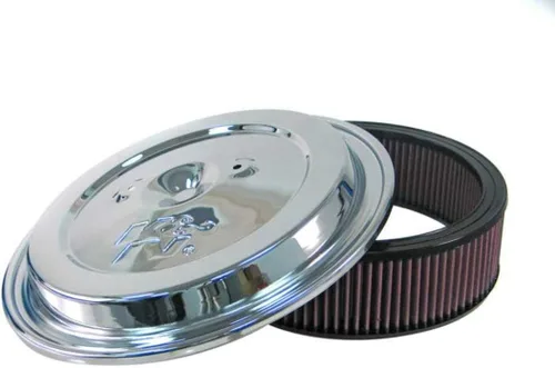 K&N Filtro de aire de repuesto con tapa cromada: alto rendimiento, premium, lavable, filtro de motor de repuesto: altura del filtro: 4.5 pulgadas,