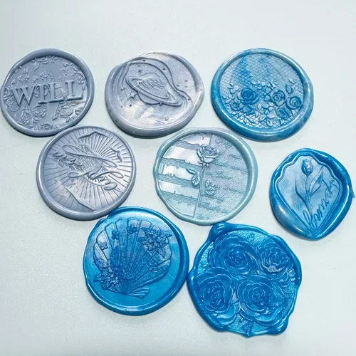 Miniatura 4 de 400 cuentas de sellado de cera azul para sello de cera (azul)