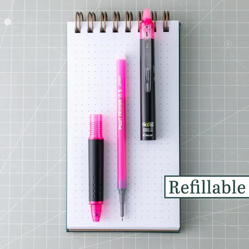 Miniatura 2 de Pilot FriXion Synergy Clicker Bolígrafos de tinta de gel borrables, recargables, retráctiles, punta extra fina de 0.5 mm, paquete de 12, rosa